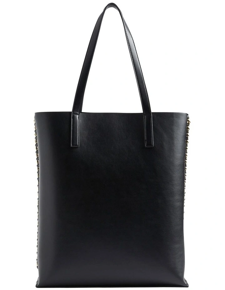 Seed Heritage Chain Tote In Black 3 Seed Heritage Chain Tote In Black