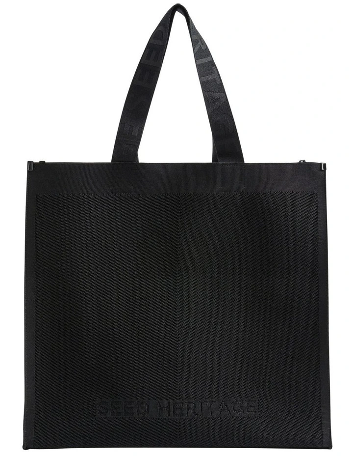 Seed Heritage Knitted Tote In Black 3 Seed Heritage Knitted Tote In Black