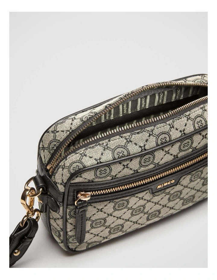 Mimco Mim-gram Crossbody Bag In Black Light Gold 9 Mimco Mim-gram Crossbody Bag In Black Light Gold - Image 7