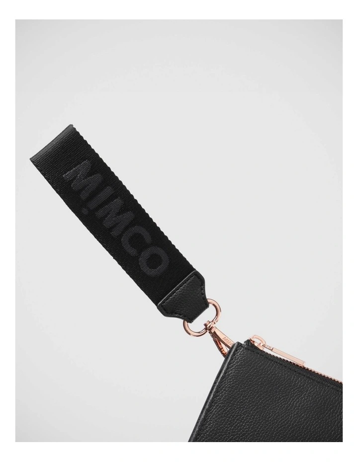 Mimco Webbing Wrist Strap In Black Rose Gold 3 Mimco Webbing Wrist Strap In Black Rose Gold