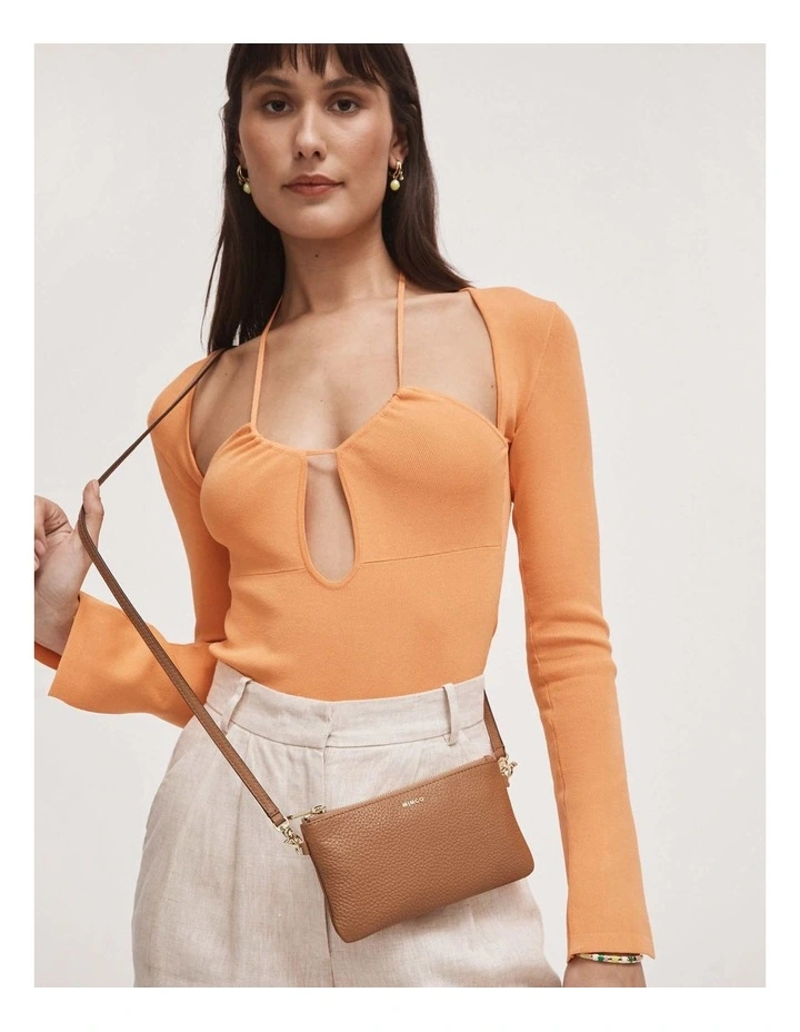 Mimco Classico Small Crossbody Pouch In Caramel 4 Mimco Classico Small Crossbody Pouch In Caramel - Image 2