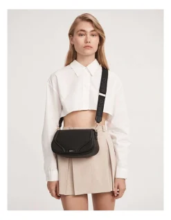 Mimco Prickly Pear Saddle Bag In Black Light Gold -Mocha shop 992401030 2 720x928