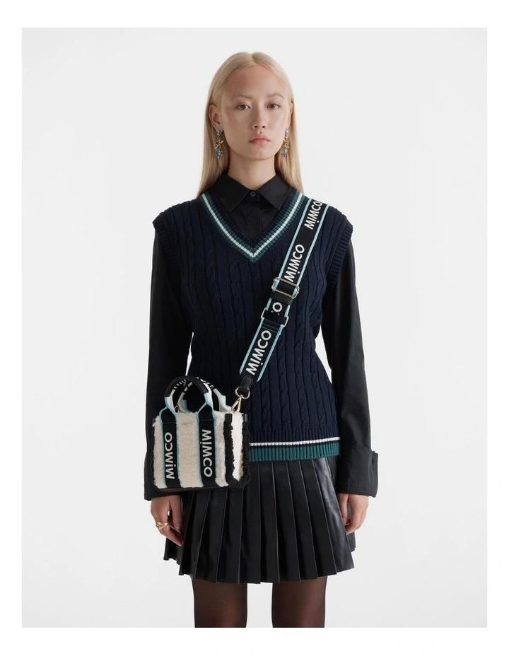 Mimco Stevie Micro Tote Crossbody Bag In Natural Black 4 Mimco Stevie Micro Tote Crossbody Bag In Natural Black - Image 2