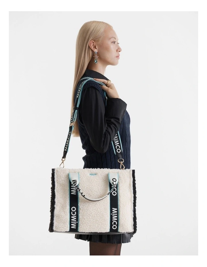 Mimco Stevie Tote Bag In Natural Black 5 Mimco Stevie Tote Bag In Natural Black - Image 3