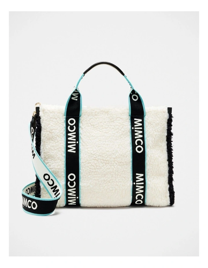 Mimco Stevie Tote Bag In Natural Black 6 Mimco Stevie Tote Bag In Natural Black - Image 4