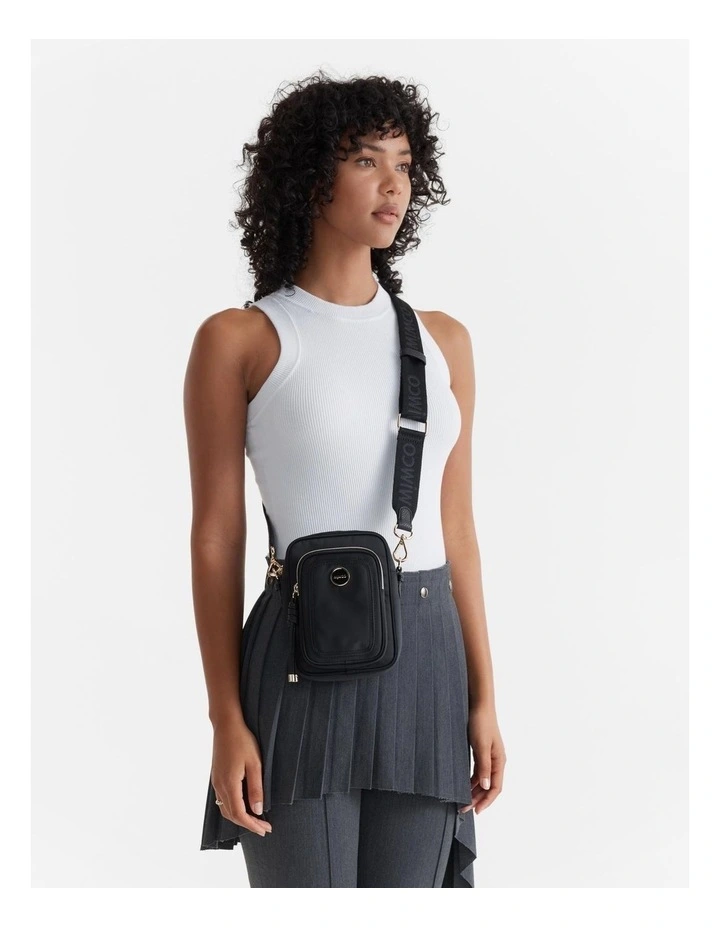 Mimco Nextalgia Phone Crossbody Bag In Black Light Gold 4 Mimco Nextalgia Phone Crossbody Bag In Black Light Gold - Image 2