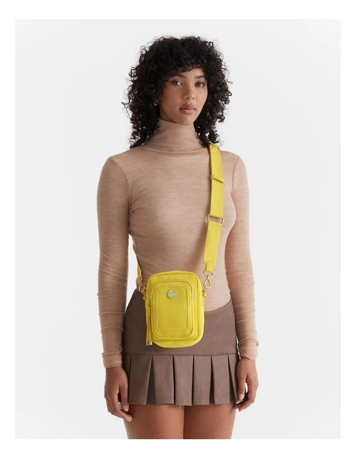 Mimco Nextalgia Phone Crossbody Bag In Spiced Chartreuse 4 Mimco Nextalgia Phone Crossbody Bag In Spiced Chartreuse - Image 2