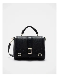 Mimco Zeppelin Satchel Bag In Black Light Gold