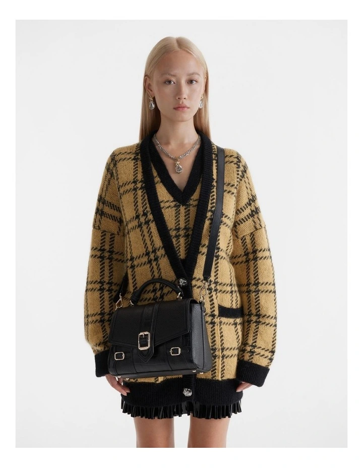 Mimco Zeppelin Satchel Bag In Black Light Gold 4 Mimco Zeppelin Satchel Bag In Black Light Gold - Image 2