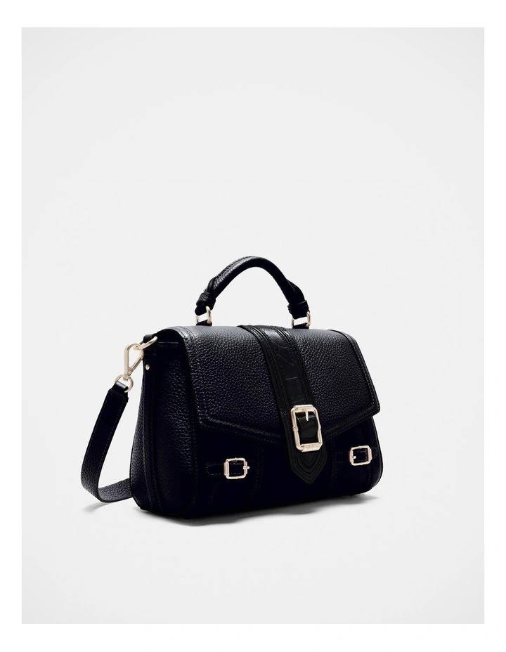 Mimco Zeppelin Satchel Bag In Black Light Gold 5 Mimco Zeppelin Satchel Bag In Black Light Gold - Image 3