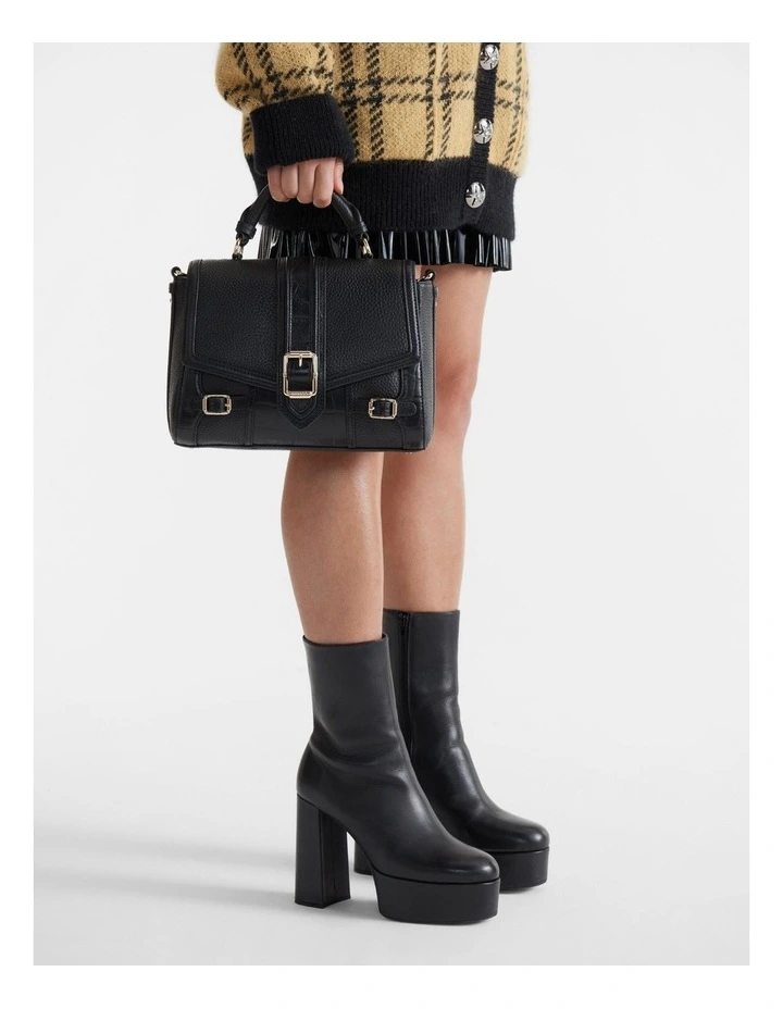 Mimco Zeppelin Satchel Bag In Black Light Gold 6 Mimco Zeppelin Satchel Bag In Black Light Gold - Image 4