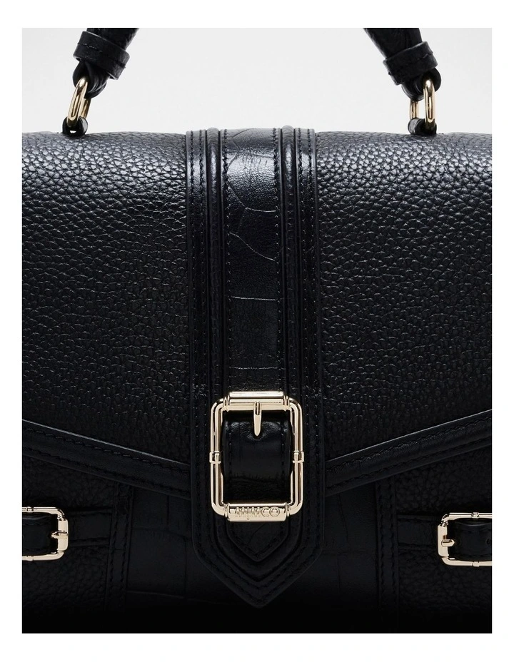 Mimco Zeppelin Satchel Bag In Black Light Gold 8 Mimco Zeppelin Satchel Bag In Black Light Gold - Image 6