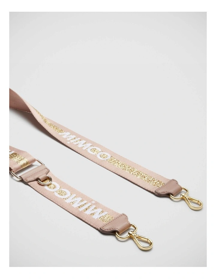 Mimco Sparkle Webbing Bag Strap In Almond Light Gold 3 Mimco Sparkle Webbing Bag Strap In Almond Light Gold