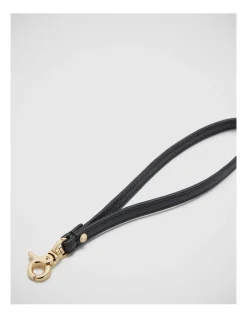 Mimco Link Wrist Strap In Black Light Gold