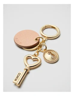 Mimco Key To Mim Heart Keyring In Almond