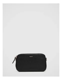 Mimco Classico Gusset Medium Pouch In Black Rose Gold