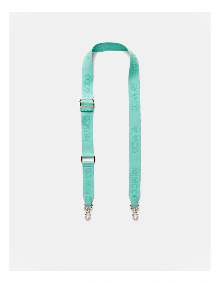 Mimco Webbing Bag Strap In Lagoon 3 Mimco Webbing Bag Strap In Lagoon