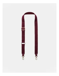 Mimco Webbing Bag Strap In Rich Berry