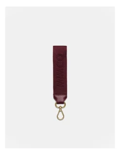 Mimco Webbing Wrist Strap In Rich Berry