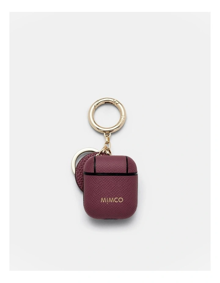 Mimco Mimpod Airpod Keyring Case In Rich Berry 3 Mimco Mimpod Airpod Keyring Case In Rich Berry