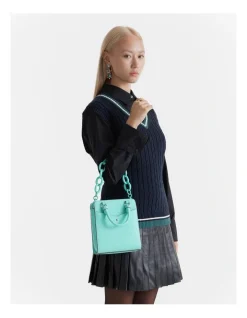 Mimco Acrylic Shoulder Bag Strap In Lagoon -Mocha shop 992650060 3 720x928