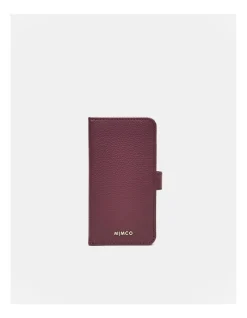Mimco Classico Flip Case For Iphone Se-8-7-6s-6 In Rich Berry