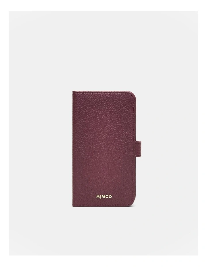 Mimco Classico Flip Case For Iphone 12-12 Pro In Rich Berry 3 Mimco Classico Flip Case For Iphone 12-12 Pro In Rich Berry