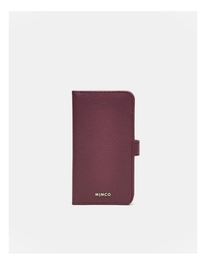 Mimco Classico Flip Case For Iphone 13-13 Pro In Rich Berry 3 Mimco Classico Flip Case For Iphone 13-13 Pro In Rich Berry