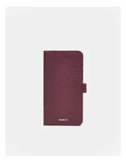 Mimco Classico Flip Case For Iphone 13 Pro Max In Rich Berry