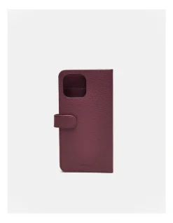 Mimco Classico Flip Case For Iphone 13 Pro Max In Rich Berry -Mocha shop 992650780 2 720x928