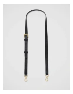 Mimco Link Crossbody Bag Strap In Black Light Gold