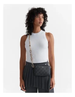 Mimco Mim-gram Gusset Pouch In Black Light Gold -Mocha shop 992652400 2 720x928