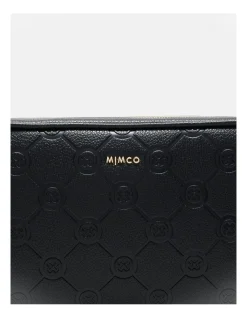 Mimco Mim-gram Gusset Pouch In Black Light Gold -Mocha shop 992652400 5 720x928