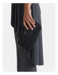 Mimco Mim-gram Gusset Pouch In Black Light Gold -Mocha shop 992652400 7 720x928