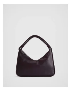 Witchery Soft Leather Shoulder Bag In Plum