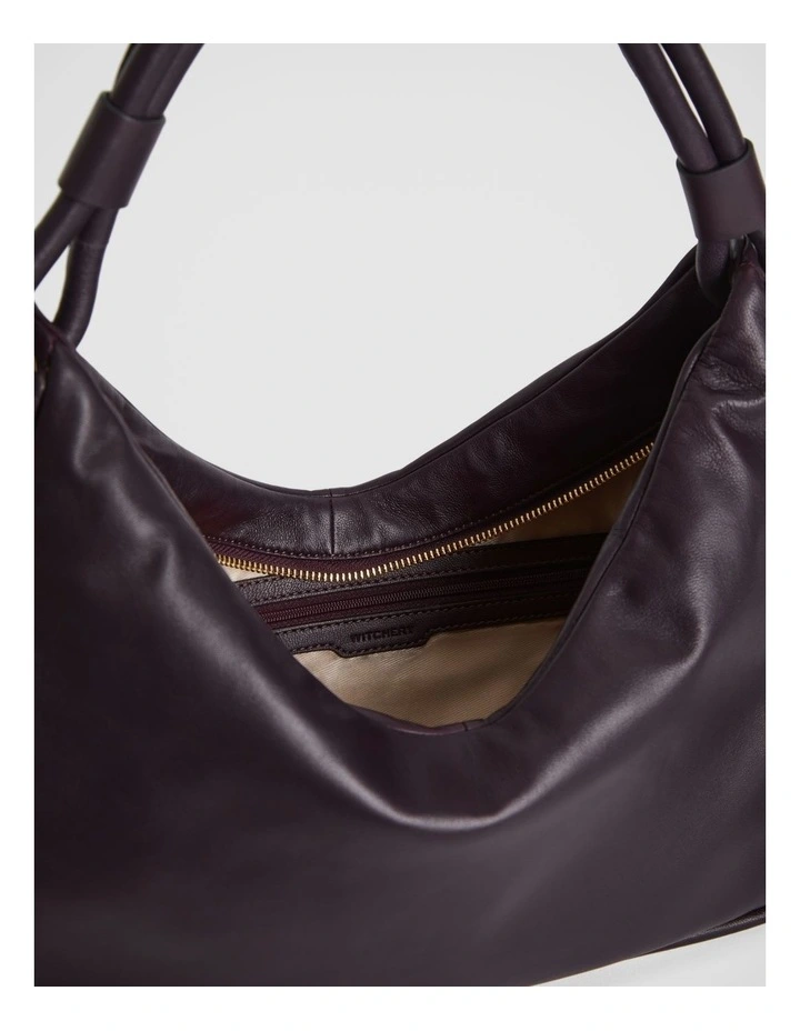 Witchery Soft Leather Shoulder Bag In Plum 5 Witchery Soft Leather Shoulder Bag In Plum - Image 3