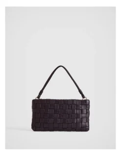 Witchery Woven Leather Sling In Plum