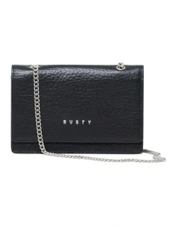 Rusty Honour Leather Chain Bag In Black