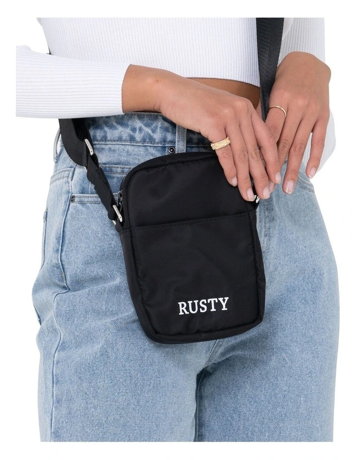 Rusty Marathon Nylon Side Bag In Black 4 Rusty Marathon Nylon Side Bag In Black - Image 2