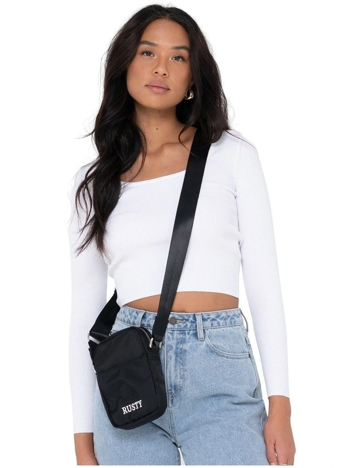 Rusty Marathon Nylon Side Bag In Black 7 Rusty Marathon Nylon Side Bag In Black - Image 5