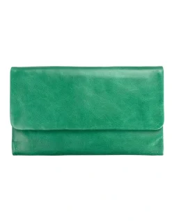 Status Anxiety Audrey Green Leather Wallet