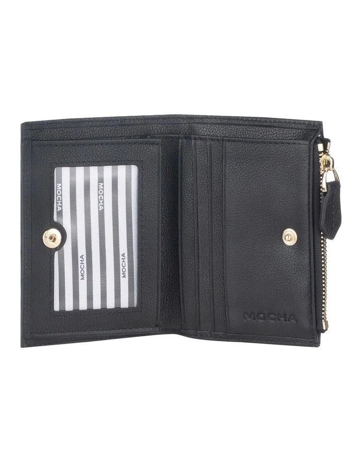 Mocha Classic Mini Black Leather Wallet 4 Mocha Classic Mini Black Leather Wallet - Image 2