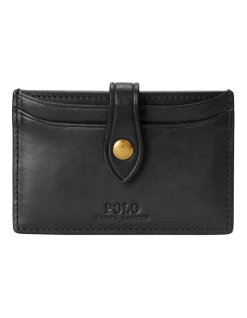 Polo Ralph Lauren Vachetta Leather Black Snap Card Case