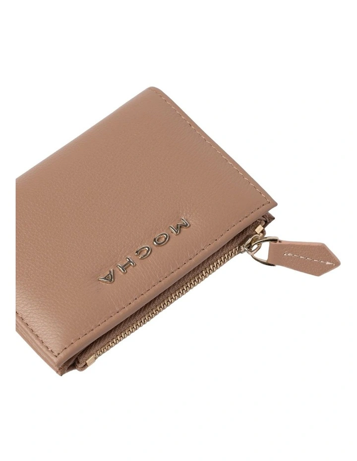 Mocha Classic Mini Leather Wallet In Taupe 4 Mocha Classic Mini Leather Wallet In Taupe - Image 2
