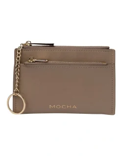 Mocha Lina Coin Card Holder In Beige