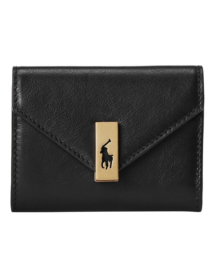 Polo Ralph Lauren Polo ID Leather Fold-Over Card Case In Black 3 Polo Ralph Lauren Polo ID Leather Fold-Over Card Case In Black