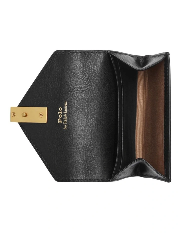 Polo Ralph Lauren Polo ID Leather Fold-Over Card Case In Black 5 Polo Ralph Lauren Polo ID Leather Fold-Over Card Case In Black - Image 3