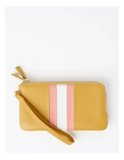 Marcs Whitney Leather Flapover Wallet In Yellow