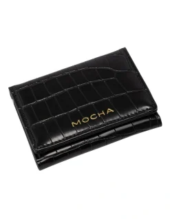 Mocha Bindi Croc-Embossed Mini Wallet In Black 7 Mocha Bindi Croc-Embossed Mini Wallet In Black -Mocha shop 958714210 3 720x928