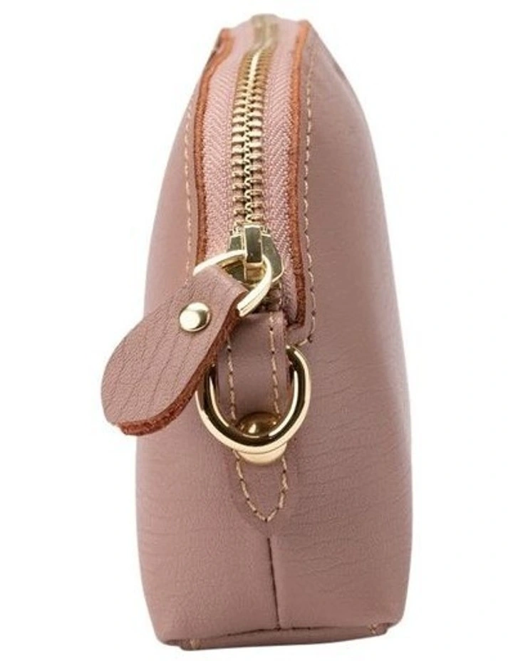 Mocha Shell Leather Coin Wallet In Pink 4 Mocha Shell Leather Coin Wallet In Pink - Image 2